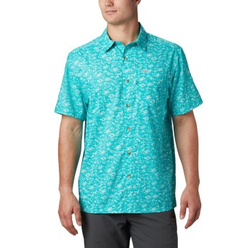 Columbia PFG Super Slack Tide Camp, Camisa Turquesa Claro Para Hombre | 619870-VSL